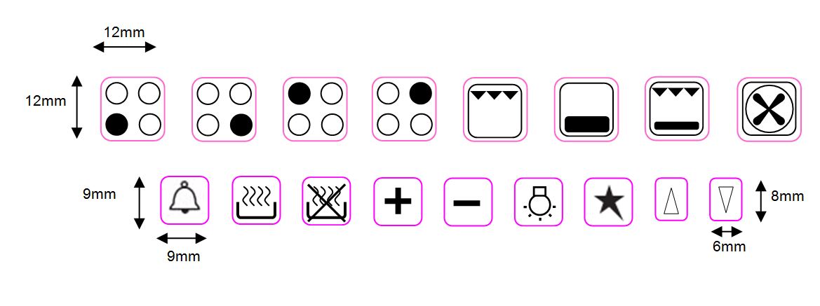4 ring hob cooker top symbols