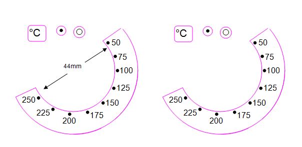 replacement oven markings