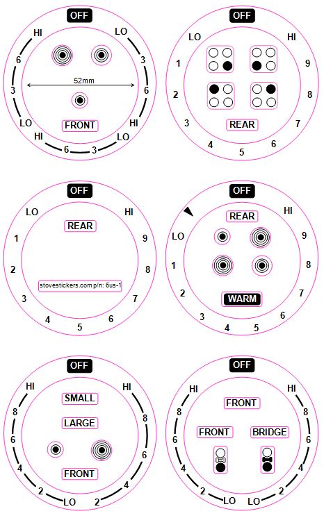 American electric cooker markings decals