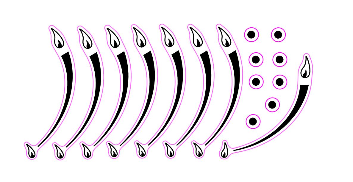 gas hob flame stickers