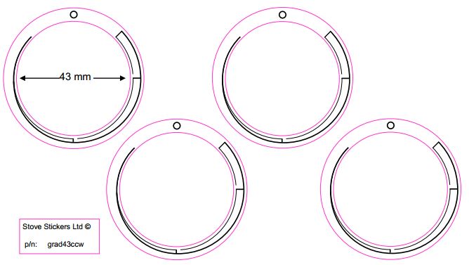 Stove hob gradient lines