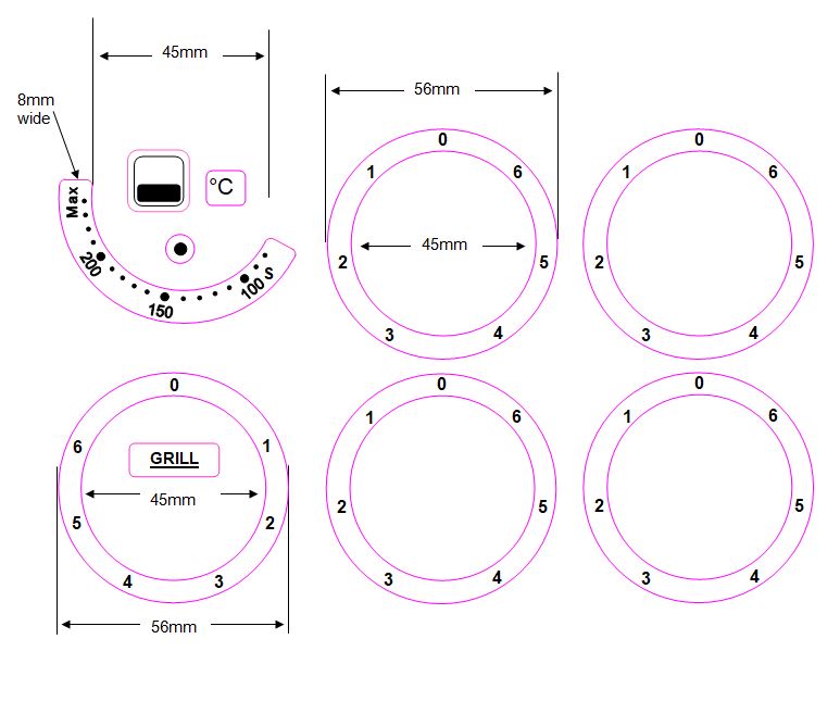 indesit
                        KD3Ci stove sticker decals markings